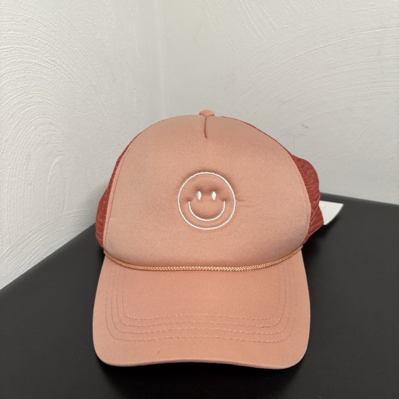 Accessories - Altar'd State Smiley Face Trucker Hat Cap New NWT Dusty Rose Snapback‎ Unisex